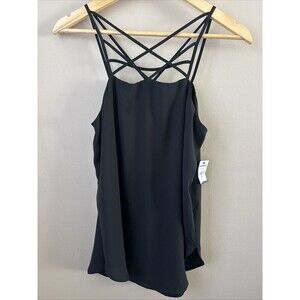Express Women’s Small Barcelona Cami Black Straps NWT Tank Top Sleek
